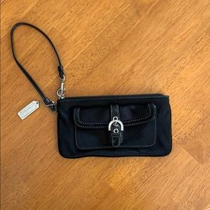 COACH satin wristlet